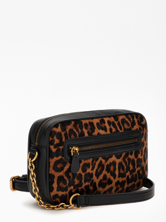 Guess Animalier Aviana мини кросбоди от естествена кожа