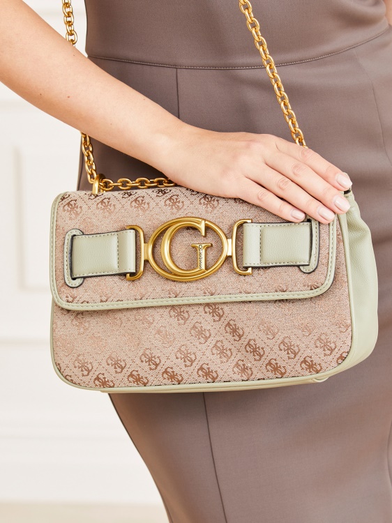 Guess Green Aileen 4g чанта през рамо с лого