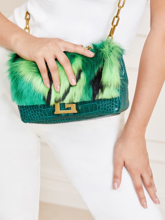 зелена Helma изкуствена кожа Crossbody Guess