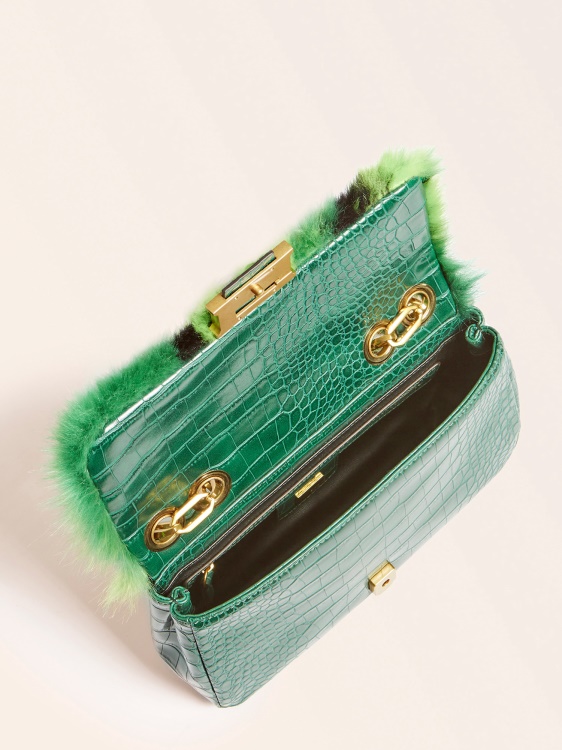 зелена Helma изкуствена кожа Crossbody Guess