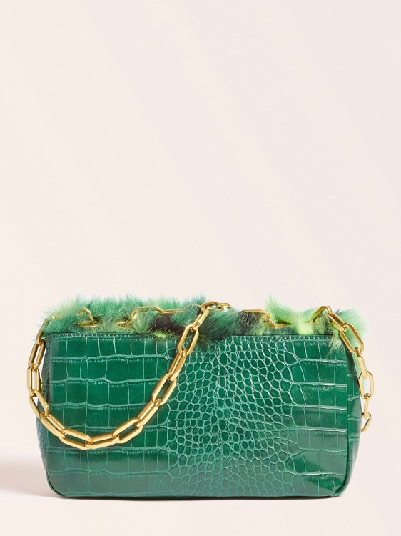 зелена Helma изкуствена кожа Crossbody Guess