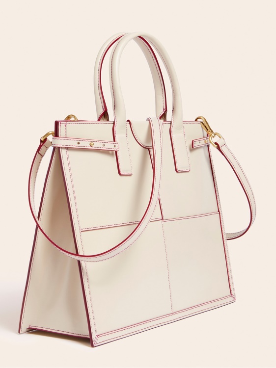 Stilla истинска кожа Shopper бяло предположение