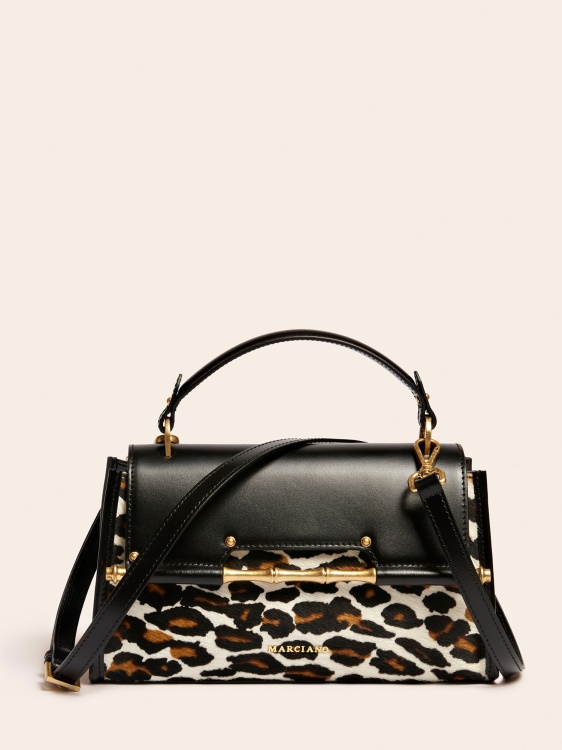 Alia чанта от истинска кожа Guess Animalier