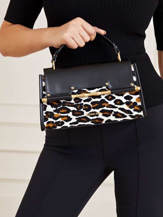 Alia чанта от истинска кожа Guess Animalier