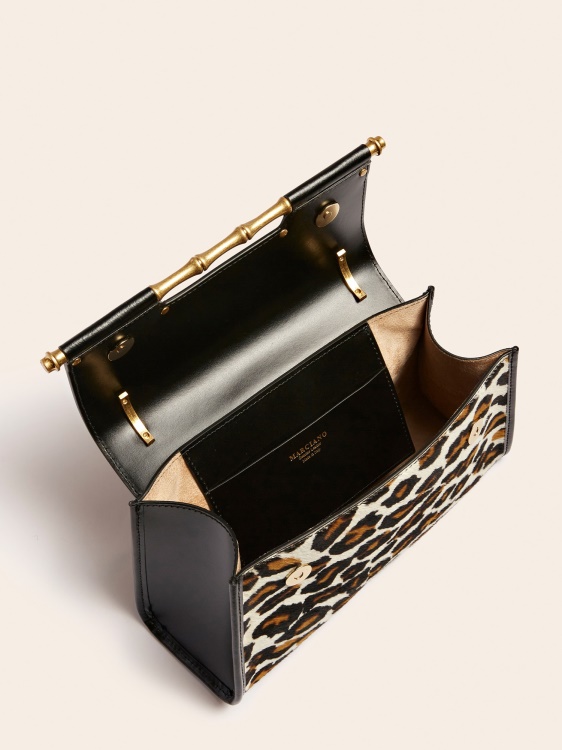 Alia чанта от истинска кожа Guess Animalier