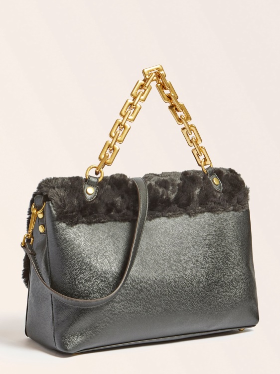 Guess черна чанта за през рамо от изкуствена кожа Helma