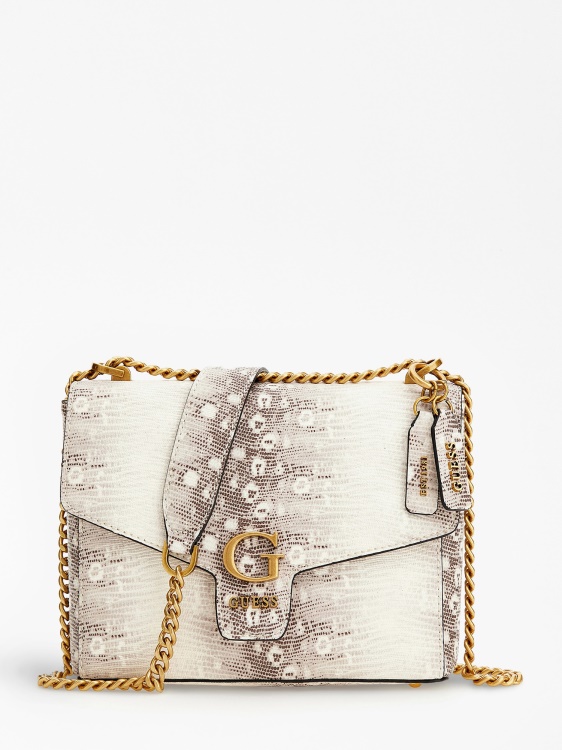 Shenny Python-print Mini Crossbody Grey Multi Guess