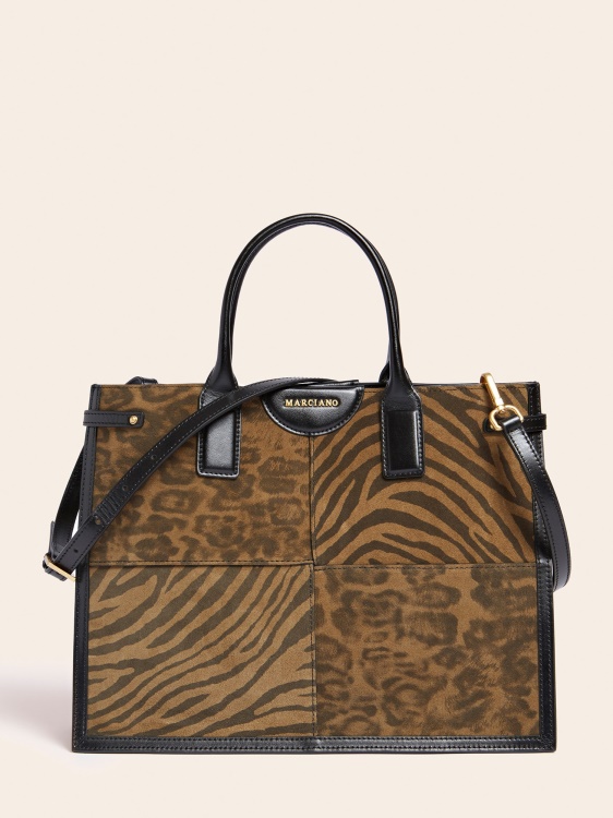 Animalier Stilla истинска кожа Shopper Guess
