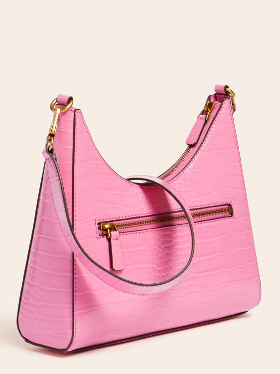 Stephi Croc Print Hobo Guess Pink