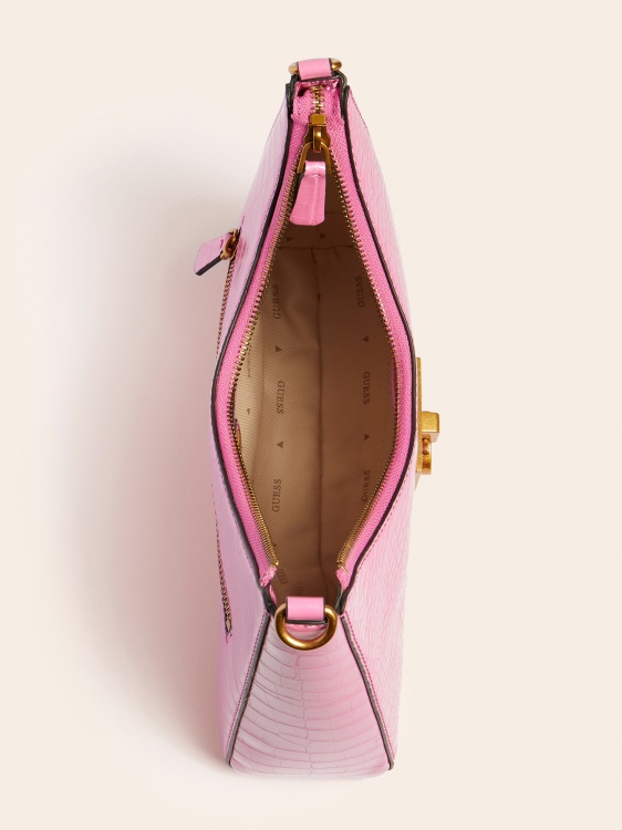 Stephi Croc Print Hobo Guess Pink