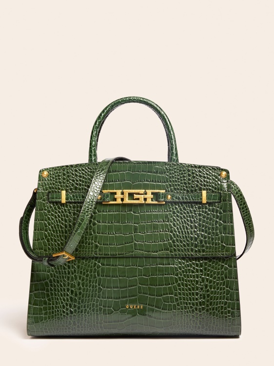синя чанта от естествена кожа Cristina Guess