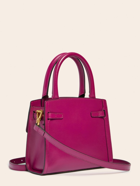 мини чанта Cristina от естествена кожа Guess фуксия