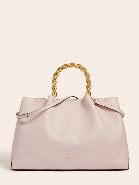 розова чанта от естествена кожа Guess Aida
