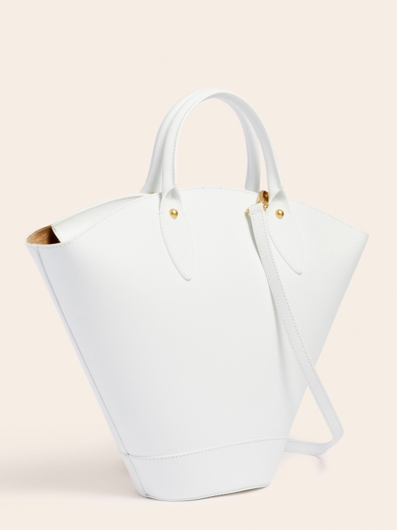 бяла дамска чанта от естествена кожа Jary Guess