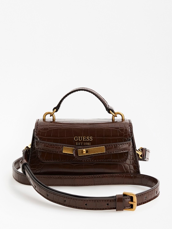 Микро ръчна чанта с микро щампа Tullia Croc Guess