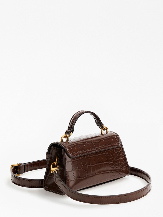 Микро ръчна чанта с микро щампа Tullia Croc Guess