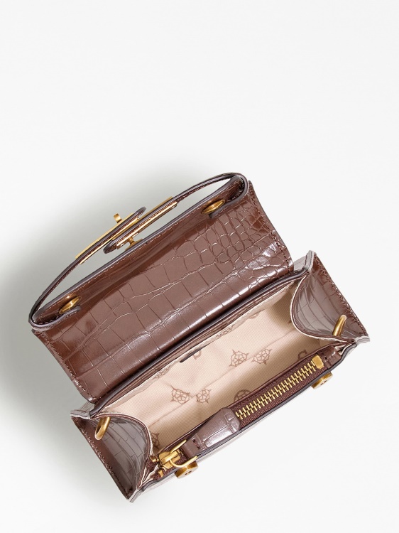 Микро ръчна чанта с микро щампа Tullia Croc Guess