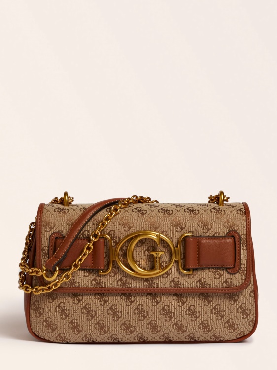 кафява чанта за кръст с лого Aileen 4g Guess