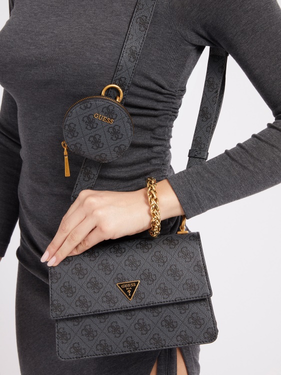Alexie 4g лого мини чанта за кръст Guess сива