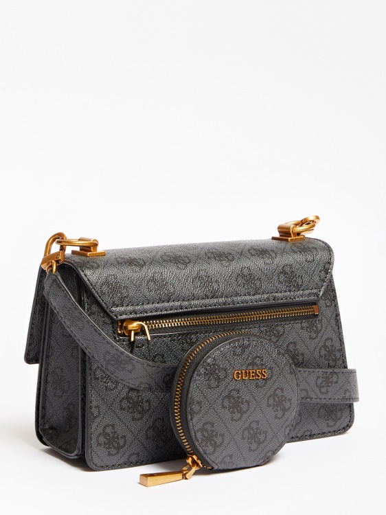 Alexie 4g лого мини чанта за кръст Guess сива
