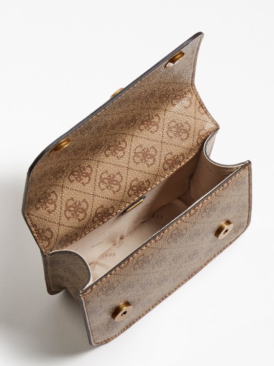Guess Noelle 4g ​​​​лого мини Crossbody кафяво