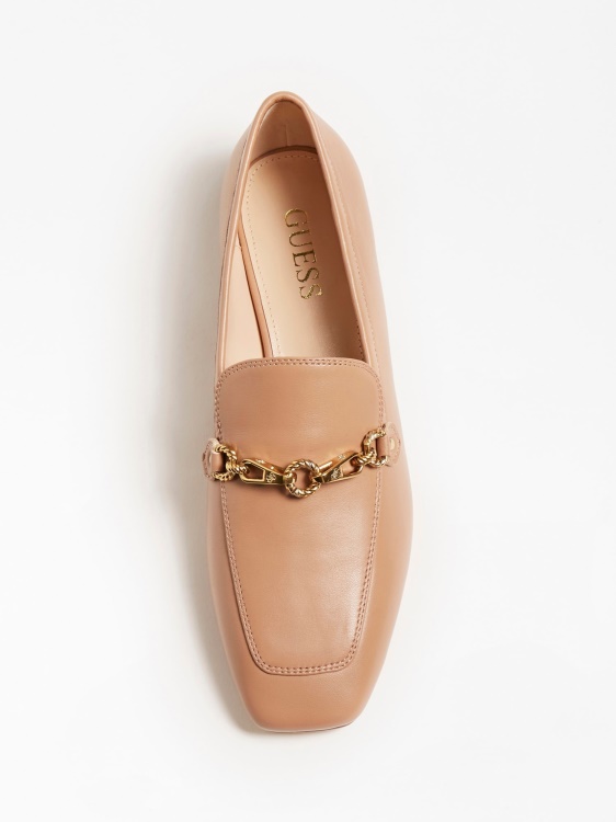 Marta мокасини от смесена кожа бежово Guess