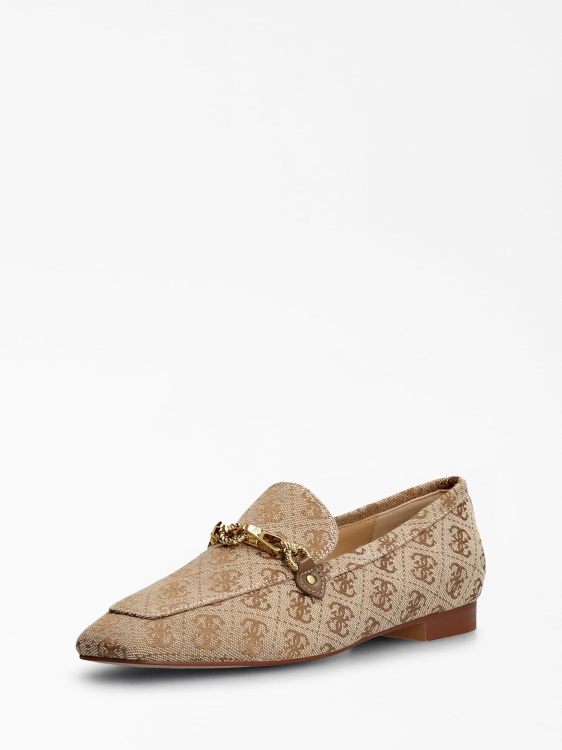 Guess бежов март 4g мокасини с лого