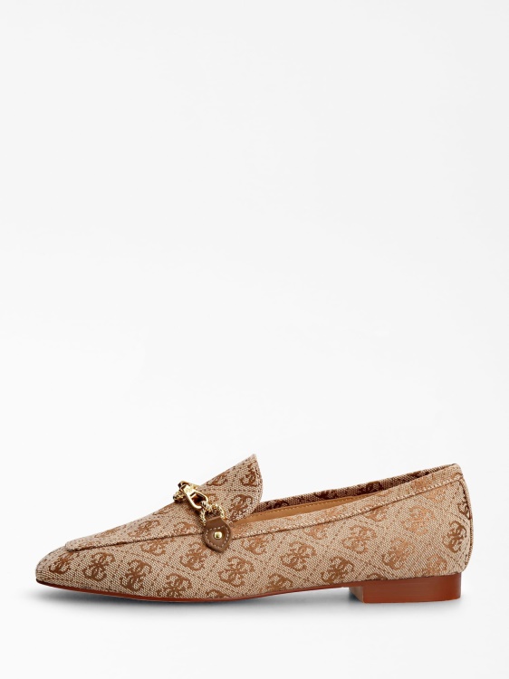 Guess бежов март 4g мокасини с лого