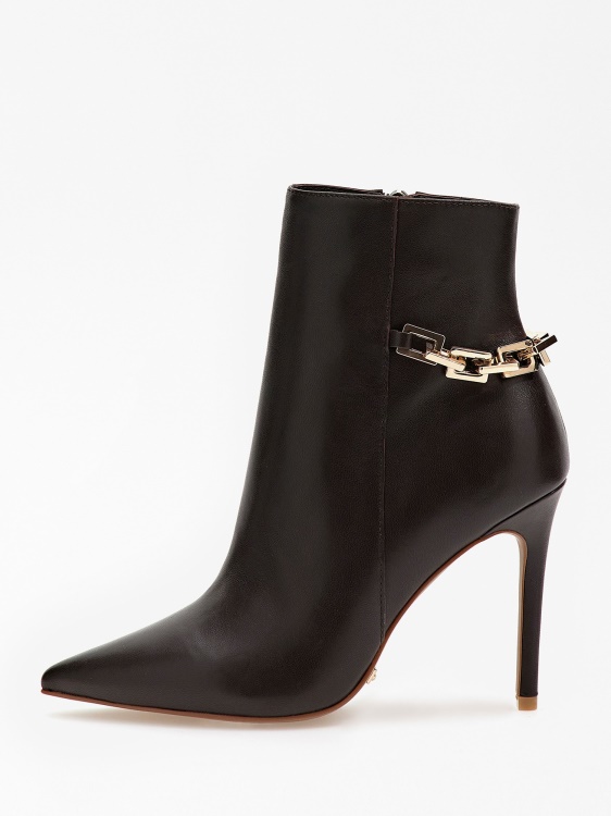 черни ботуши Marciano от естествена кожа Guess