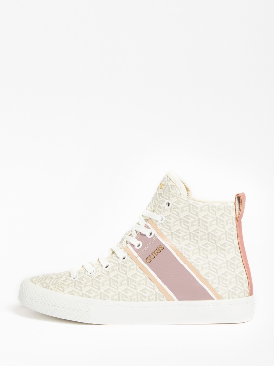 високи маратонки Guess Cream Elga лого