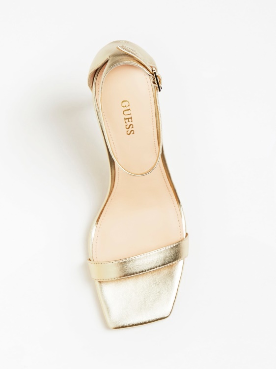 фолиран сандал Devon от естествена кожа Guess бежово