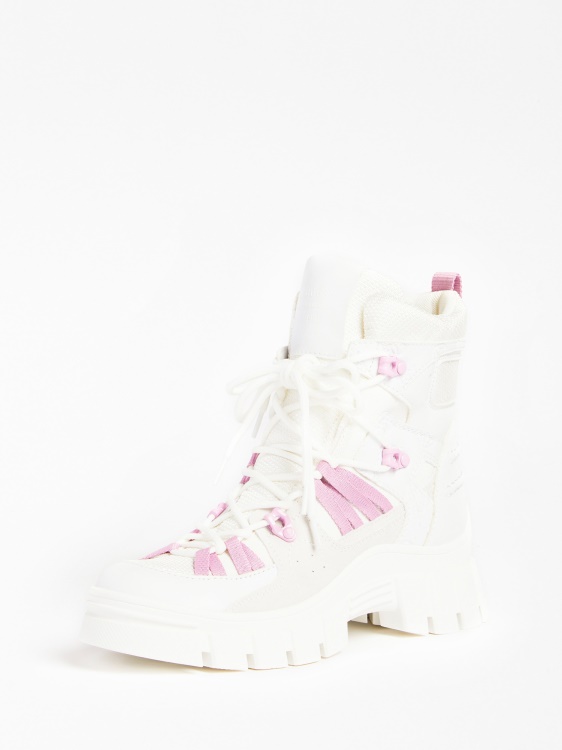 Haler ботуши с велурена вложка Guess бяло