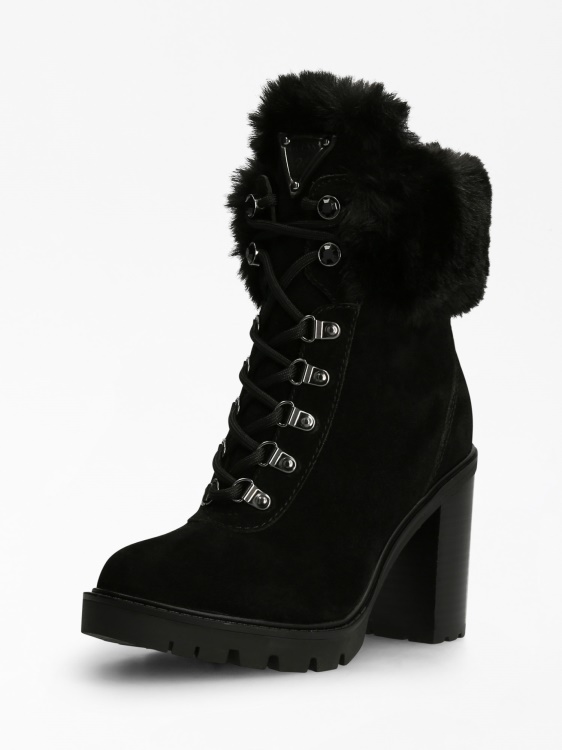 черни ботуши от естествена кожа Gelyn Guess