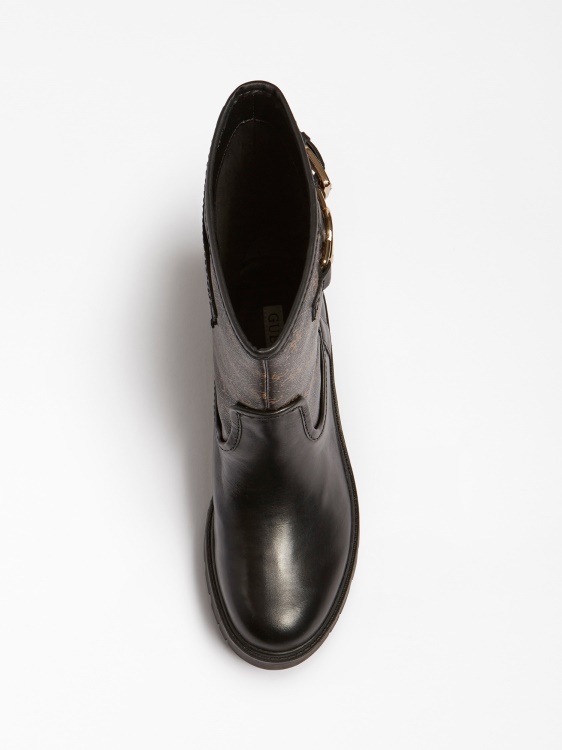 ботуши с лого от естествена кожа Radlyn Guess кафяво