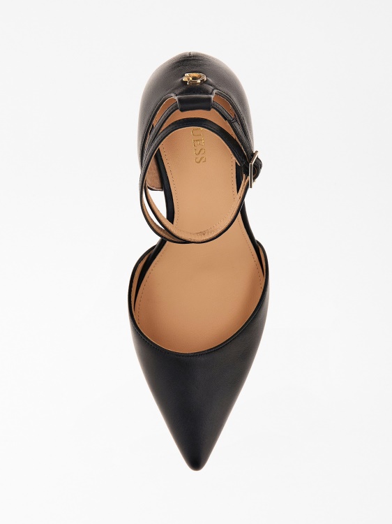 черен сандал от естествена кожа Guess Sydnie