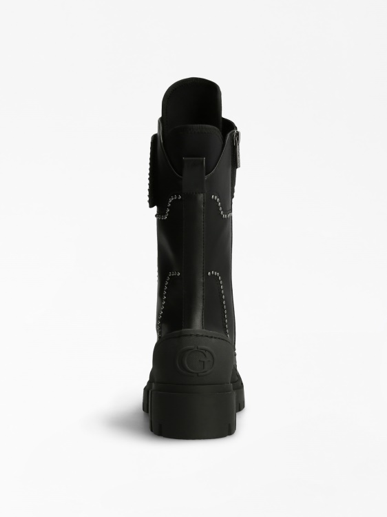 черни ботуши Nancia Stud Combat Boot Guess