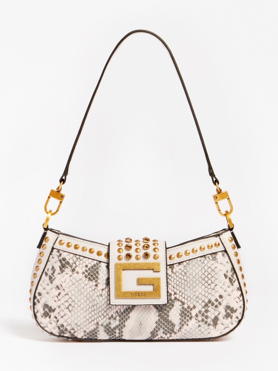 Bling чанта през рамо с принт на питон Guess Multi Pink