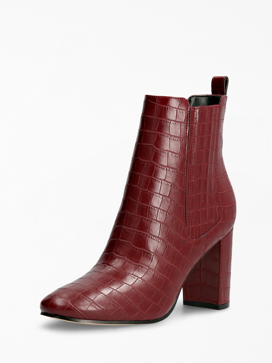 Guess Bootie Kaelyn Croc Print Red