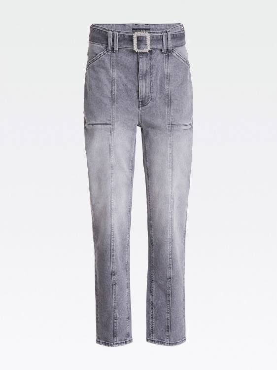 дънки със скъпоценен колан със спокойна кройка Guess Gray