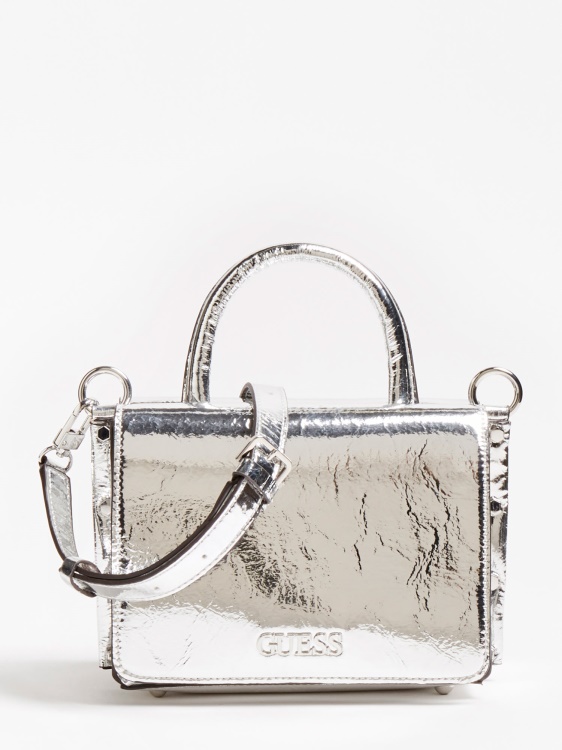 Tia ламинирана чанта Guess сребро