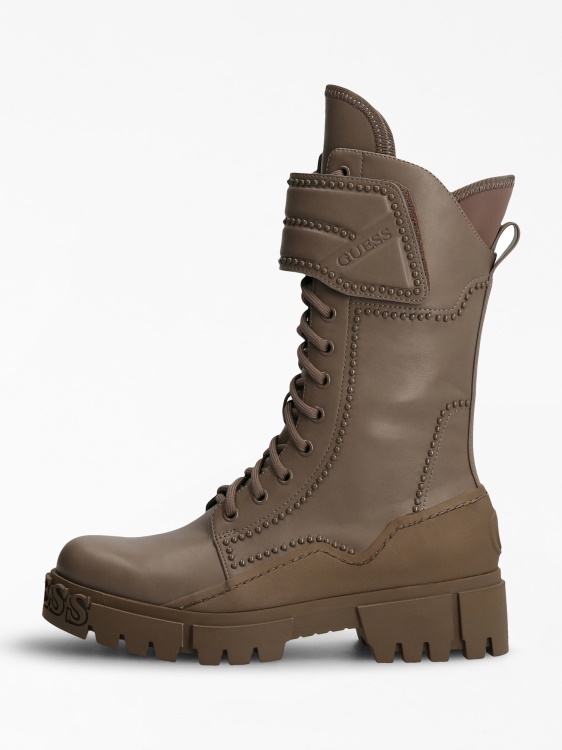 Nancia Stud Combat Boot Grey Multi Guess