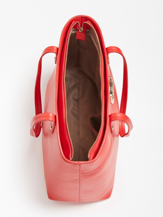 Red Genevieve Logo Shopper Guess