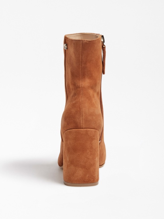 Adelia велурени ботуши до глезена кафяви Guess