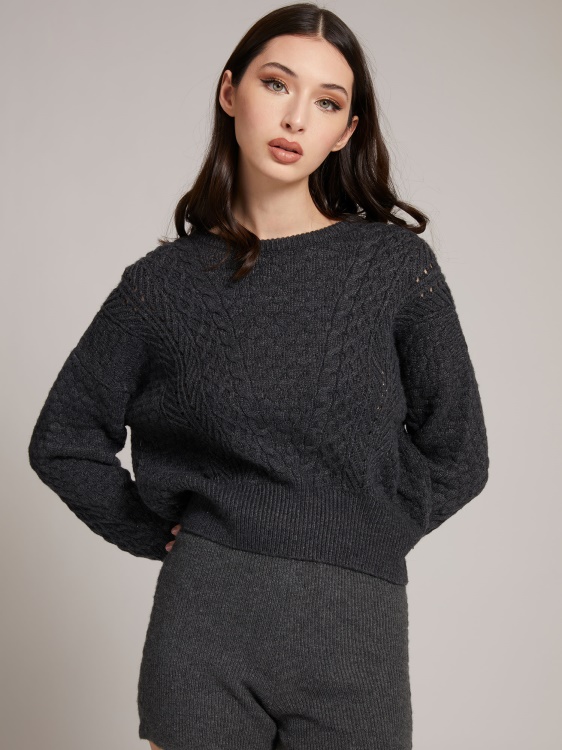 кабелен пуловер Guess Blue
