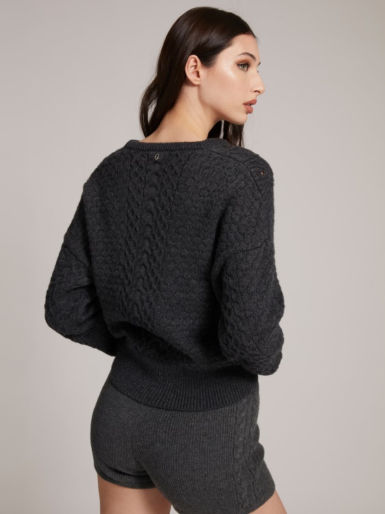кабелен пуловер Guess Blue