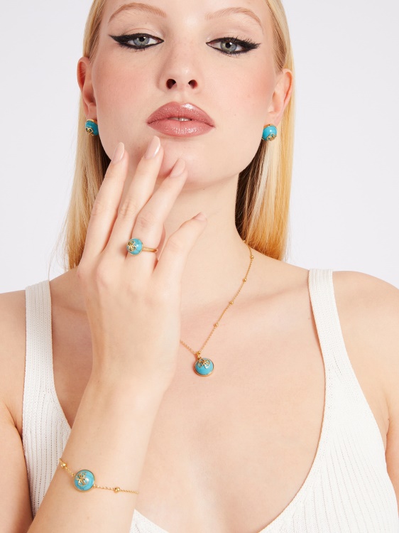 светлосин пръстен Guess 4g лого Boule'