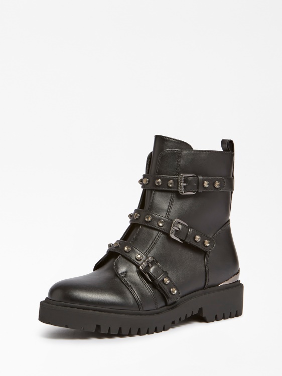 черен ботуш с апликация на Guess Ocea