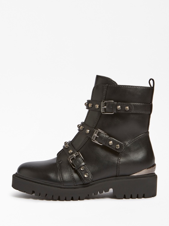 черен ботуш с апликация на Guess Ocea
