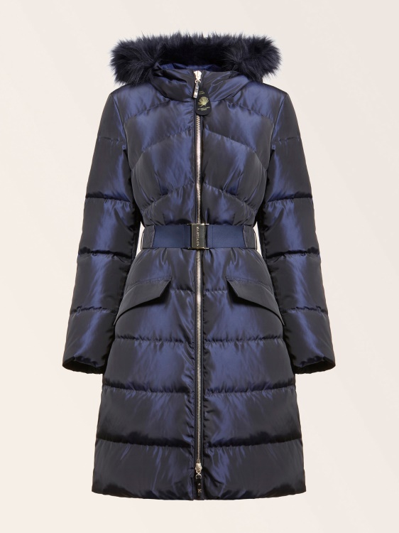 сатенено яке Guess Blue Marciano от истински пух