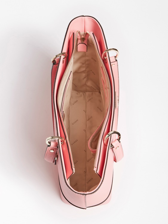 Guess Noelle Logo Charm Shopper Pink